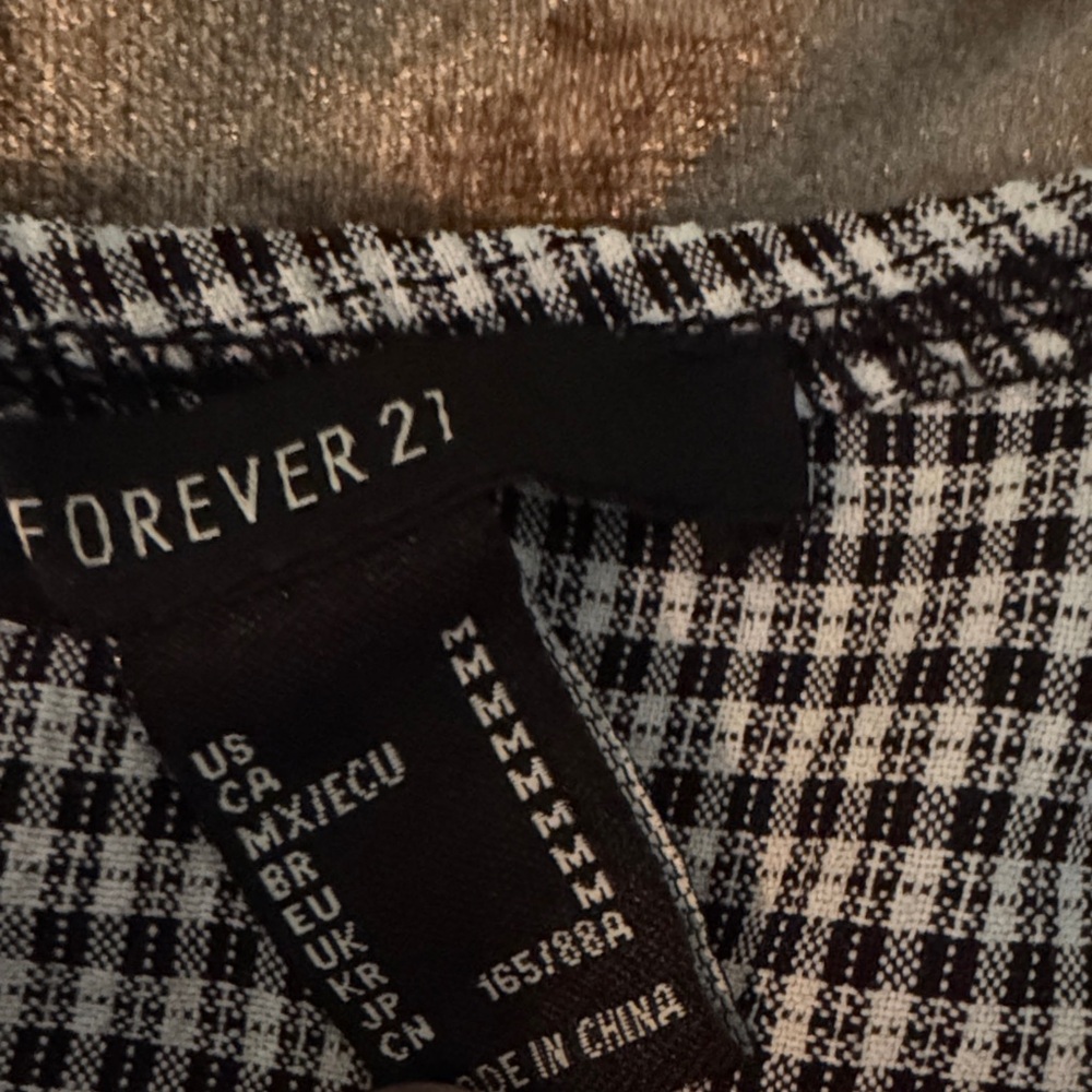 Forever 21 Black and White Gingham One-Shoulder Mini Dress - Picture 5 of 9